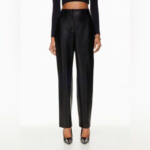 043 BABATON Women's Command Pant Mid-rise Vegan Leather Pant - Black, Sz 8